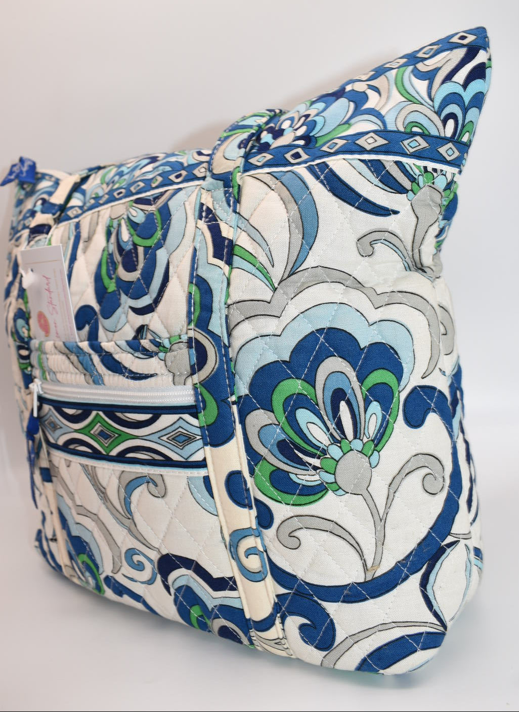 Vera Bradley Villager Tote Bag in "Mediterranean White" Pattern