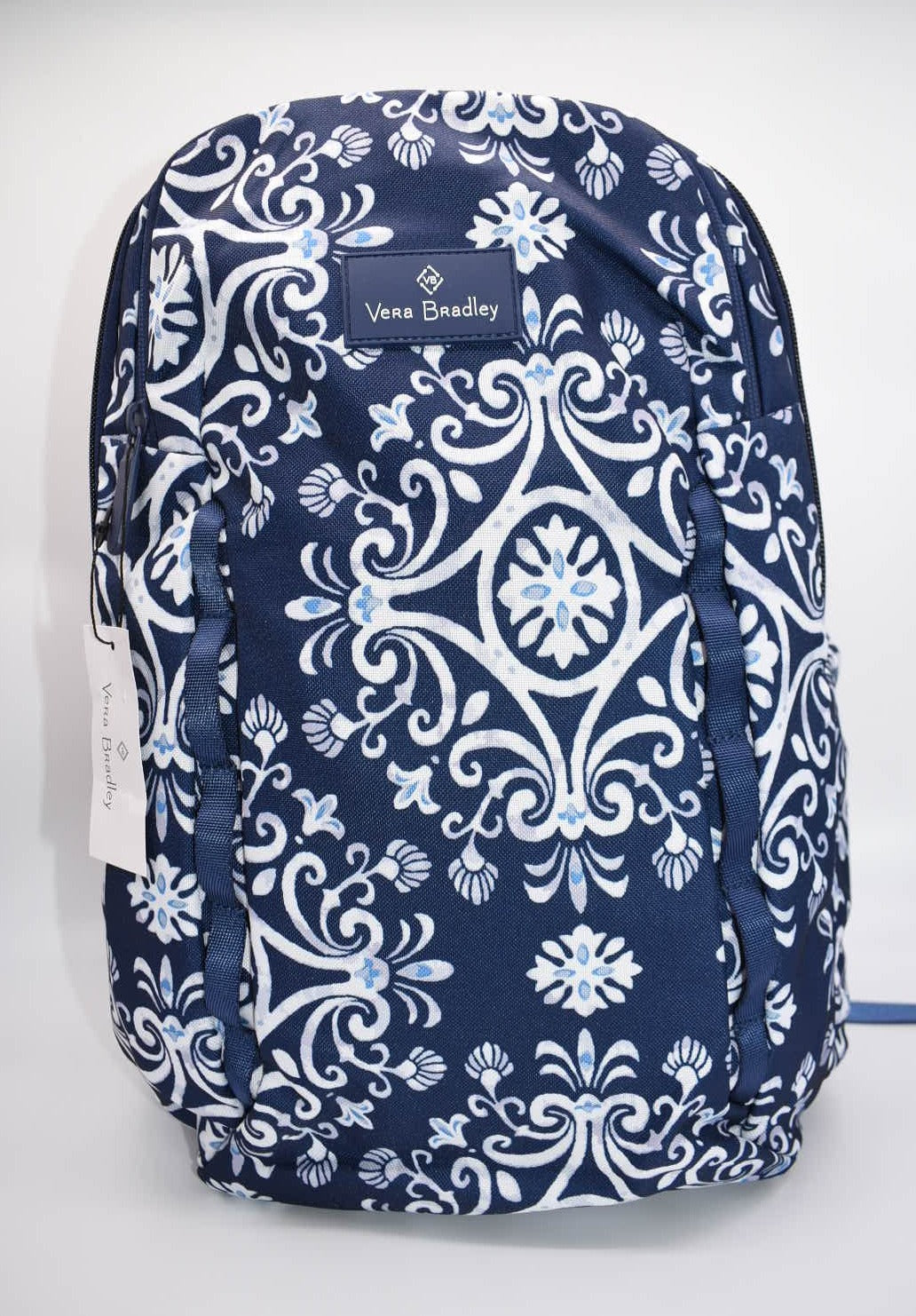 Vera Bradley Lighten Up Sporty Backpack in "Steel Blue Medallion" Pattern