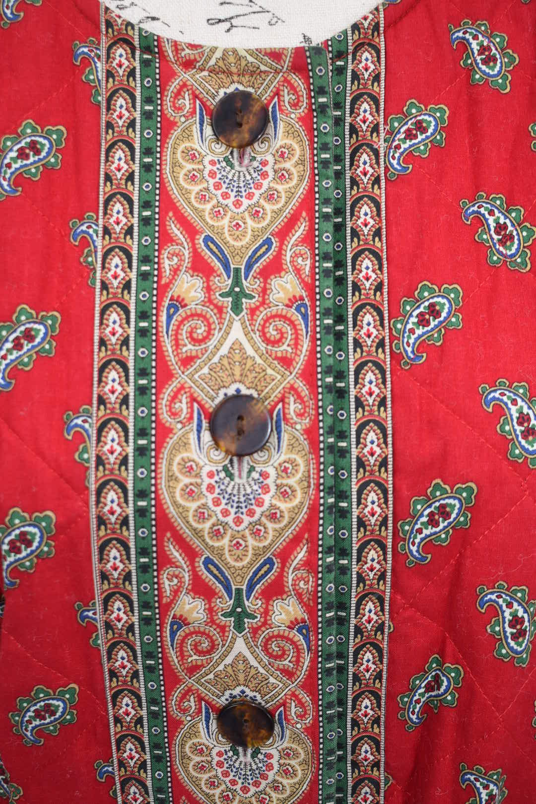 Vintage Vera Bradley Large Quilted Jacket in "Red- Fall 1991" Pattern