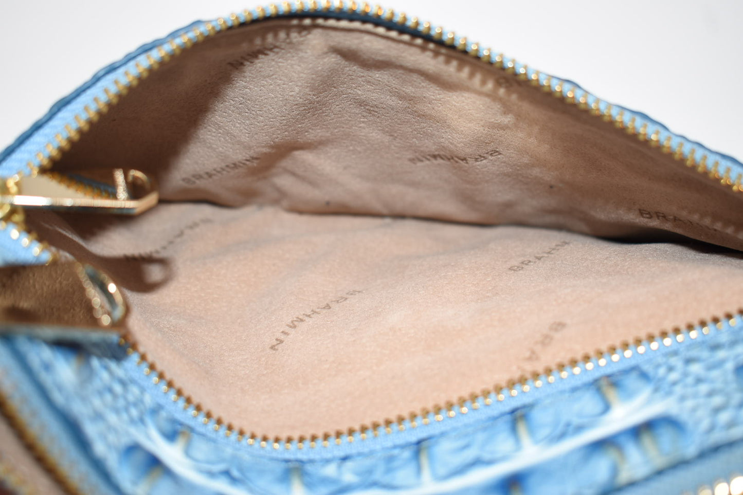Brahmin Leather Wristlet in Aura Blue Melbourne