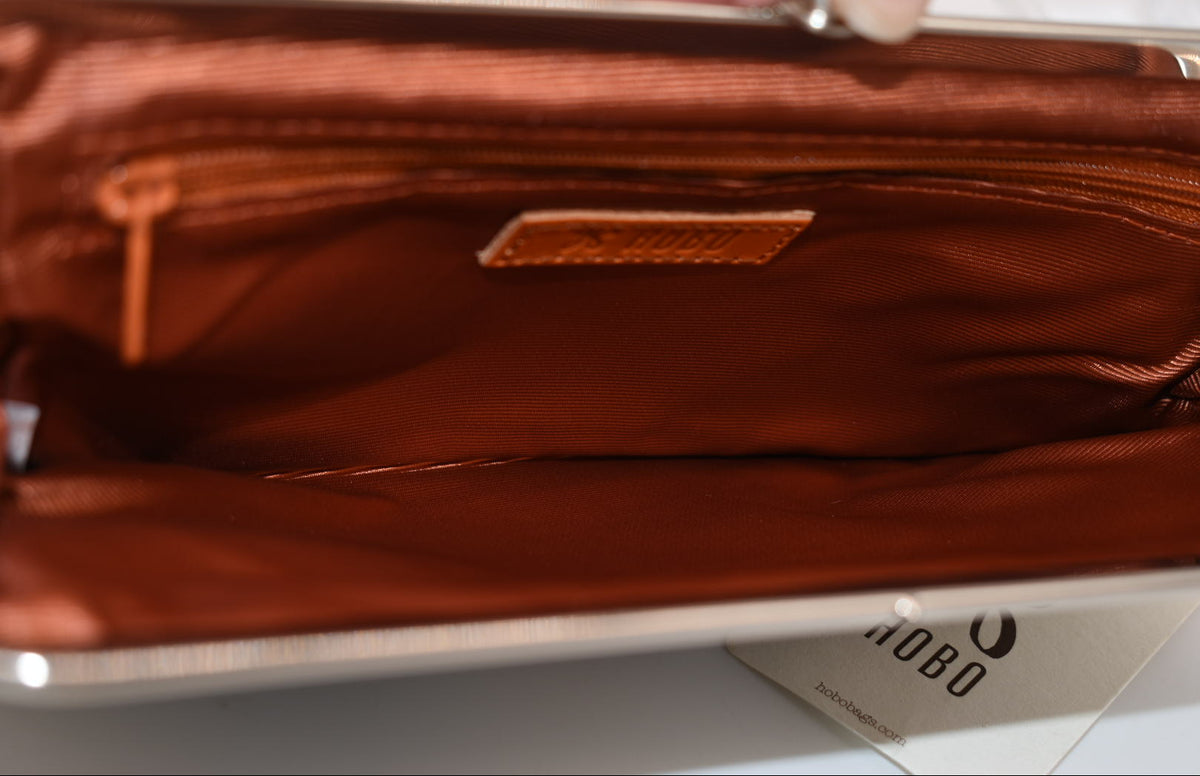 HOBO Lauren Leather Clutch Wallet in Blue Tempest
