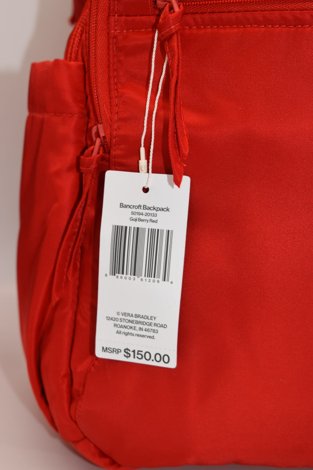 Vera Bradley Large Bancroft Backpack in Goji Berry Red