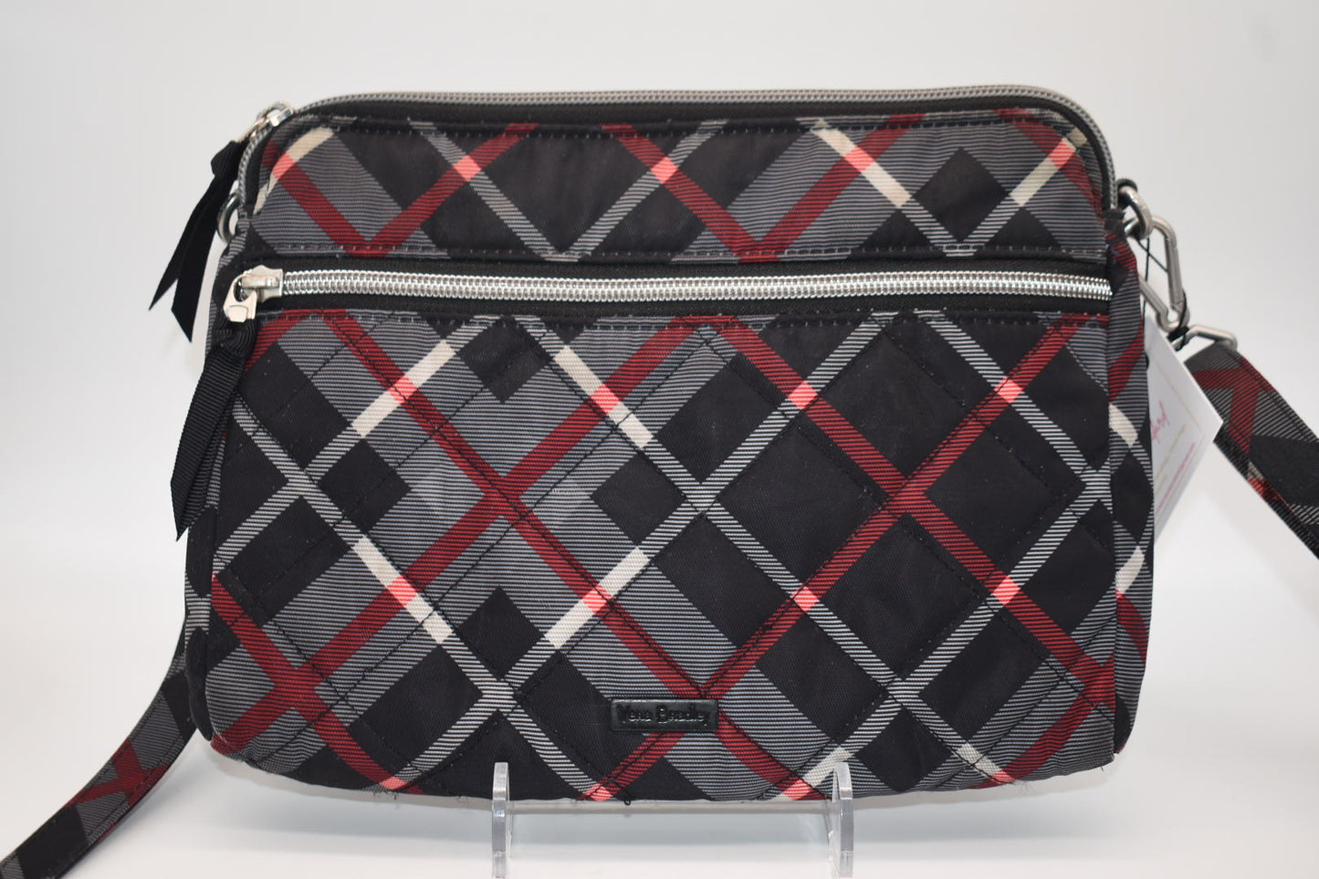 Vera Bradley Performance Twill Triple Compartment Crossbody Bag in "Paris Plaid" Pattern