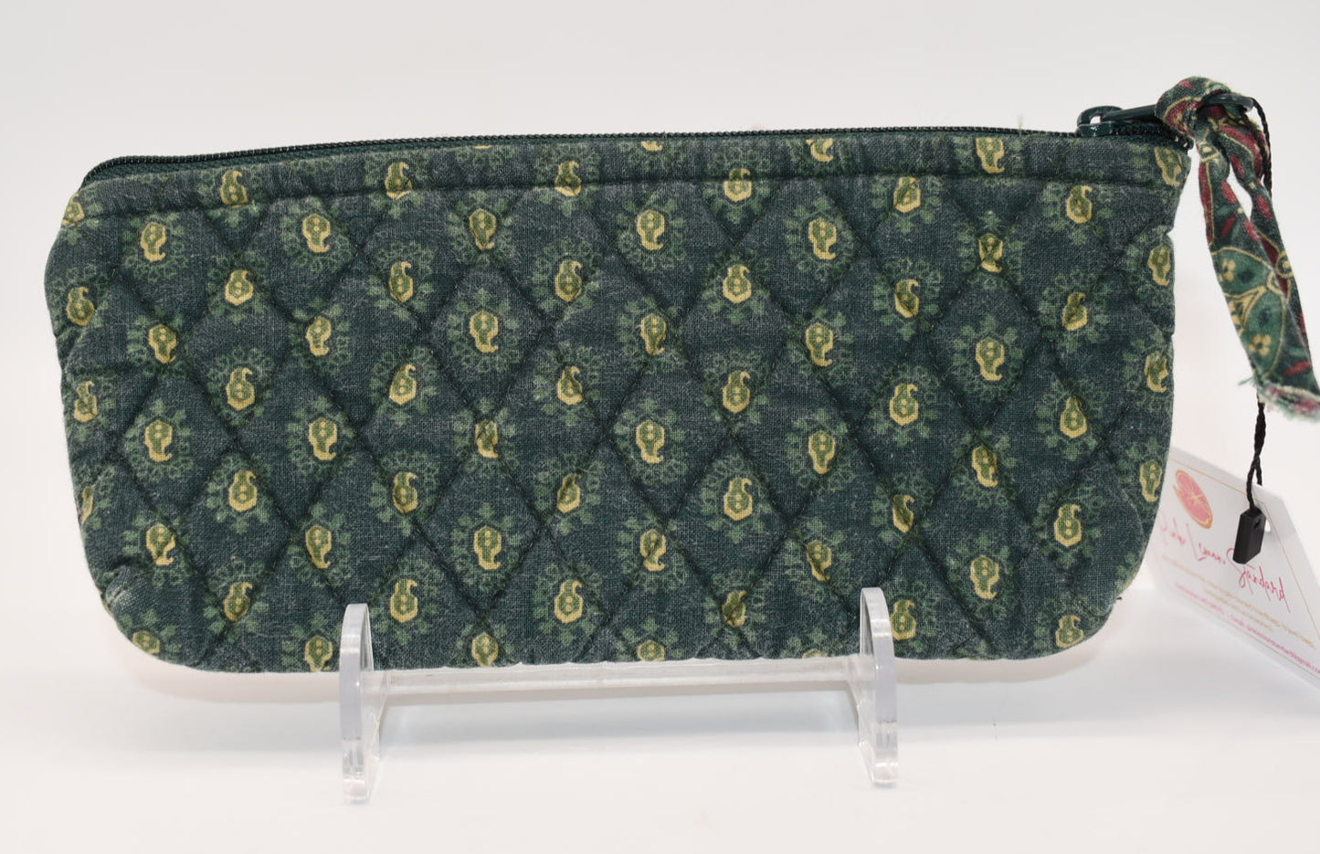 Vera Bradley Brush & Pencil Case in "Classic Green-1998" Pattern
