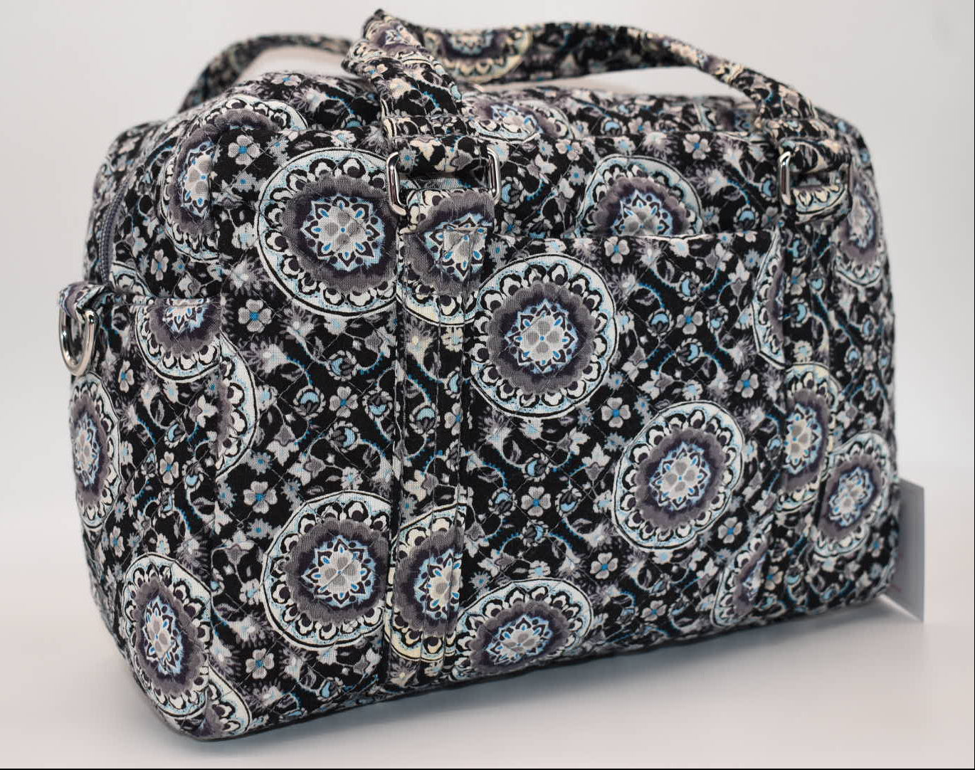 Vera Bradley Iconic 100 Handbag in "Charcoal Medallion" Pattern