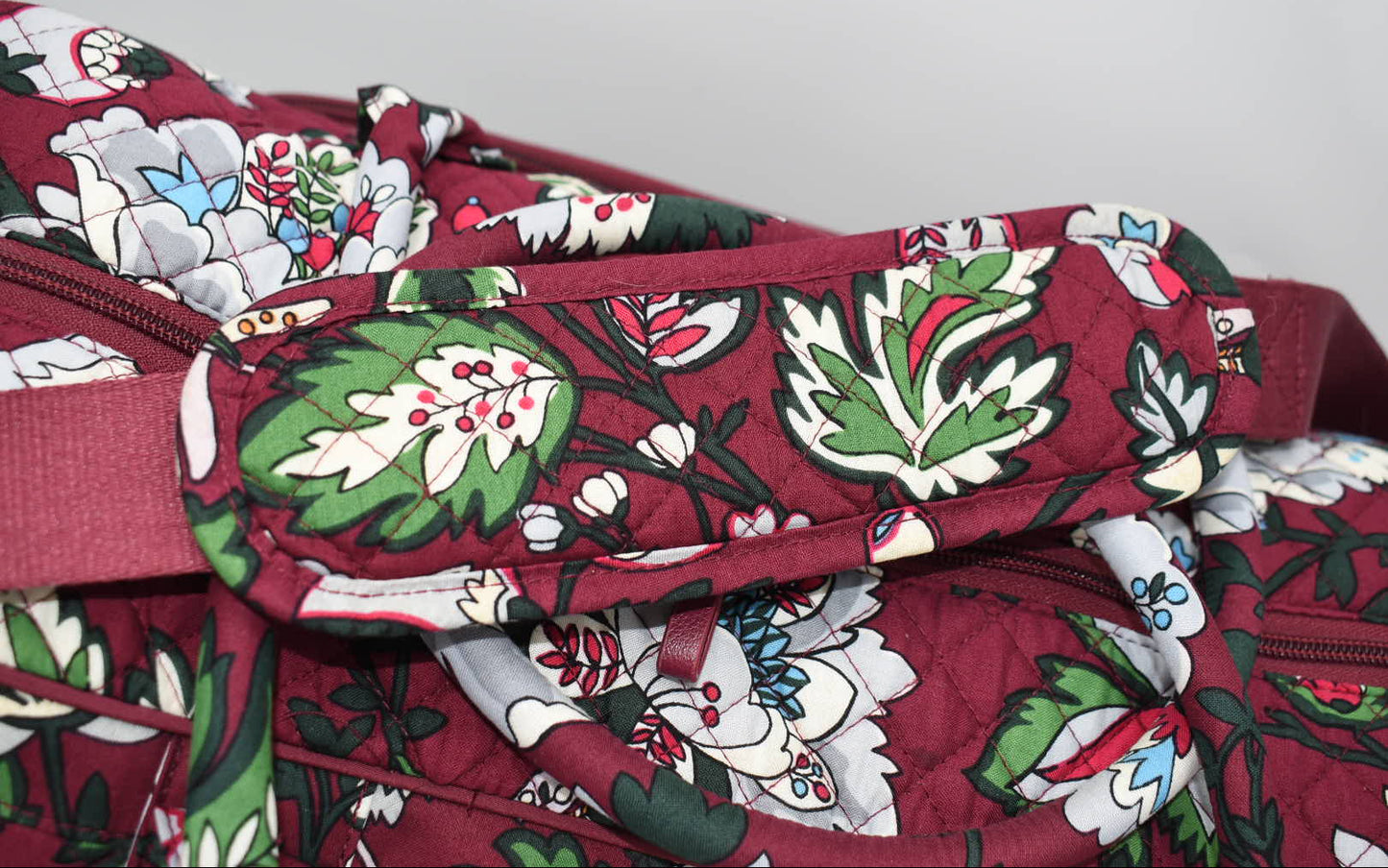 Vera Bradley Iconic Weekender Travel Bag in "Bordeaux Blooms" Pattern