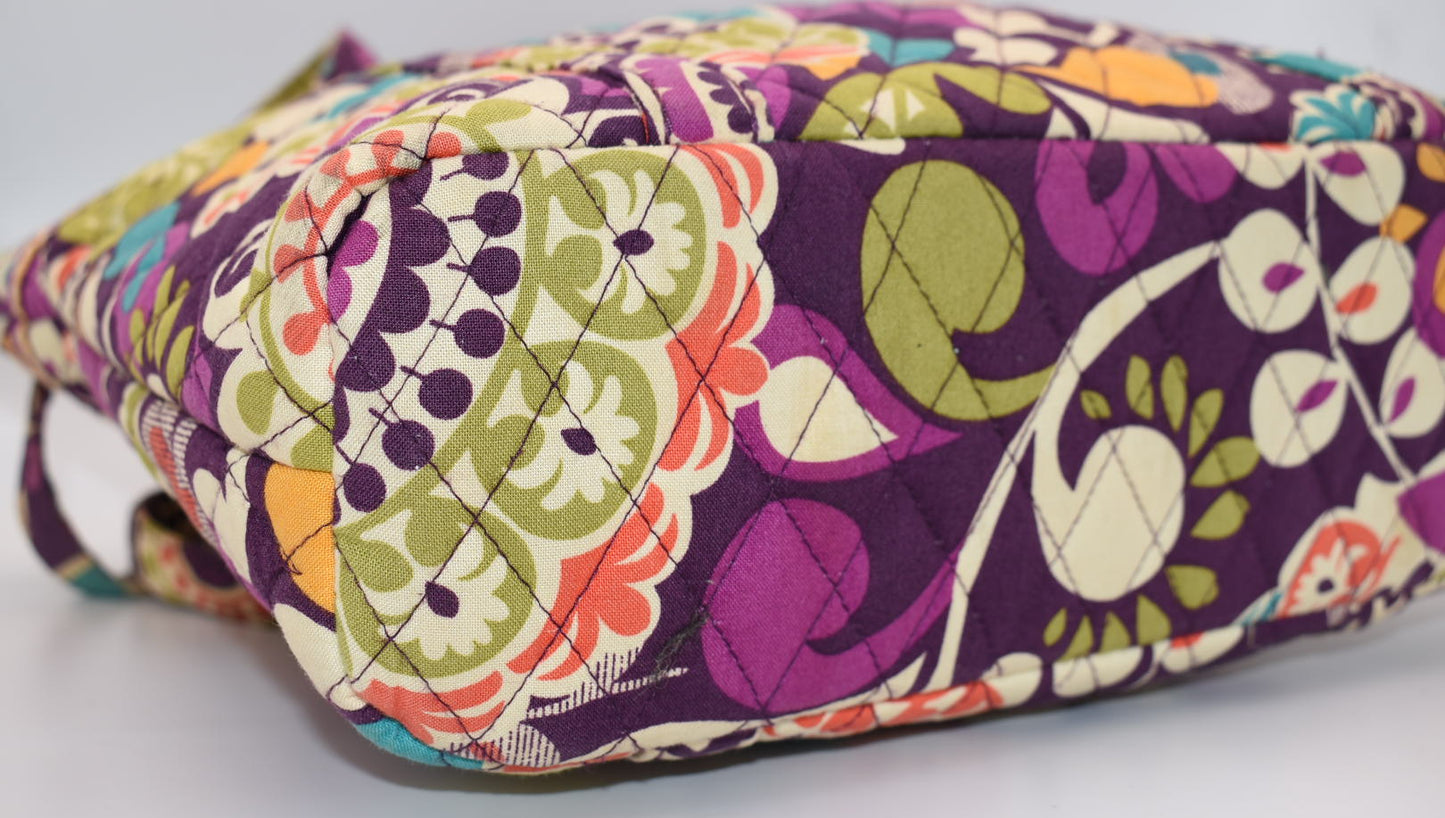 Vera Bradley Villager Tote Bag in "Plum Crazy" Pattern
