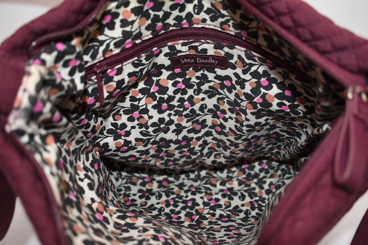 Vera Bradley Microfiber Triple Zip Hipster Crossbody Bag in "Hawthorn Rose"