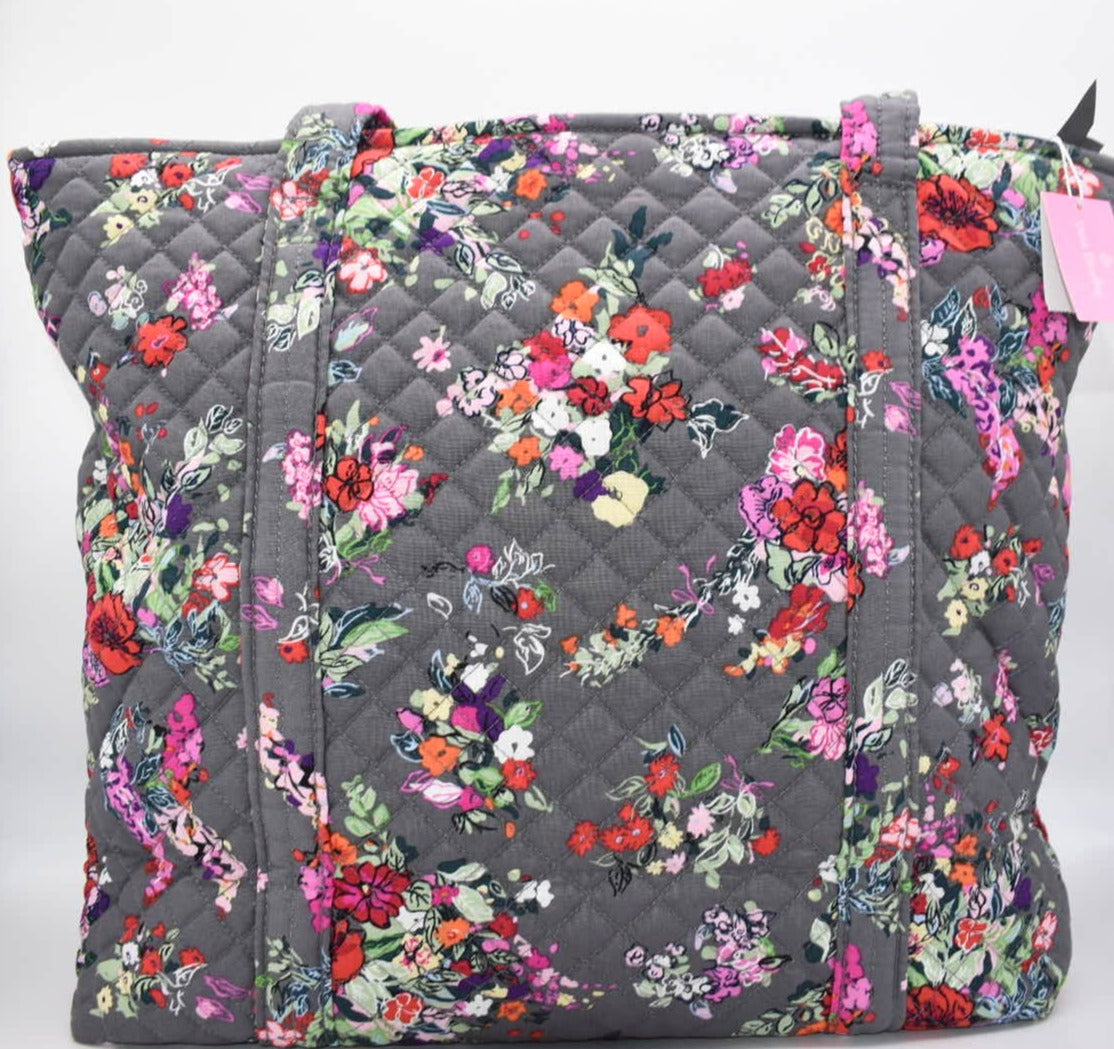 Vera Bradley Large Vera Tote Bag in "Hope Blooms" Pattern