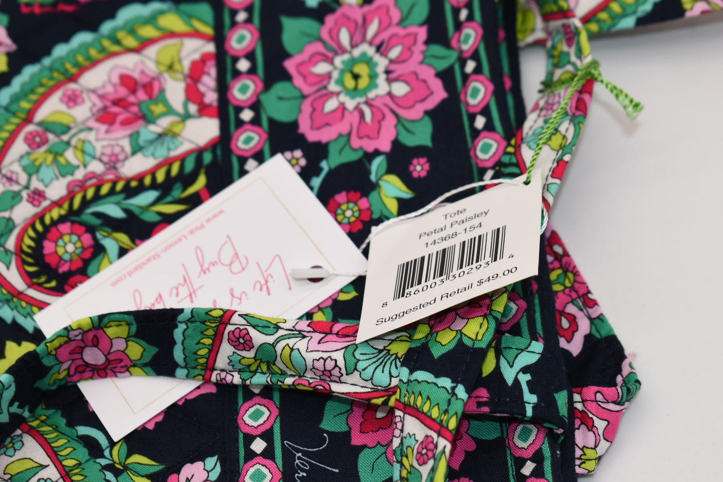 Vera Bradley Quilted Cotton Everyday Tote Bag in "Petal Paisley" Pattern