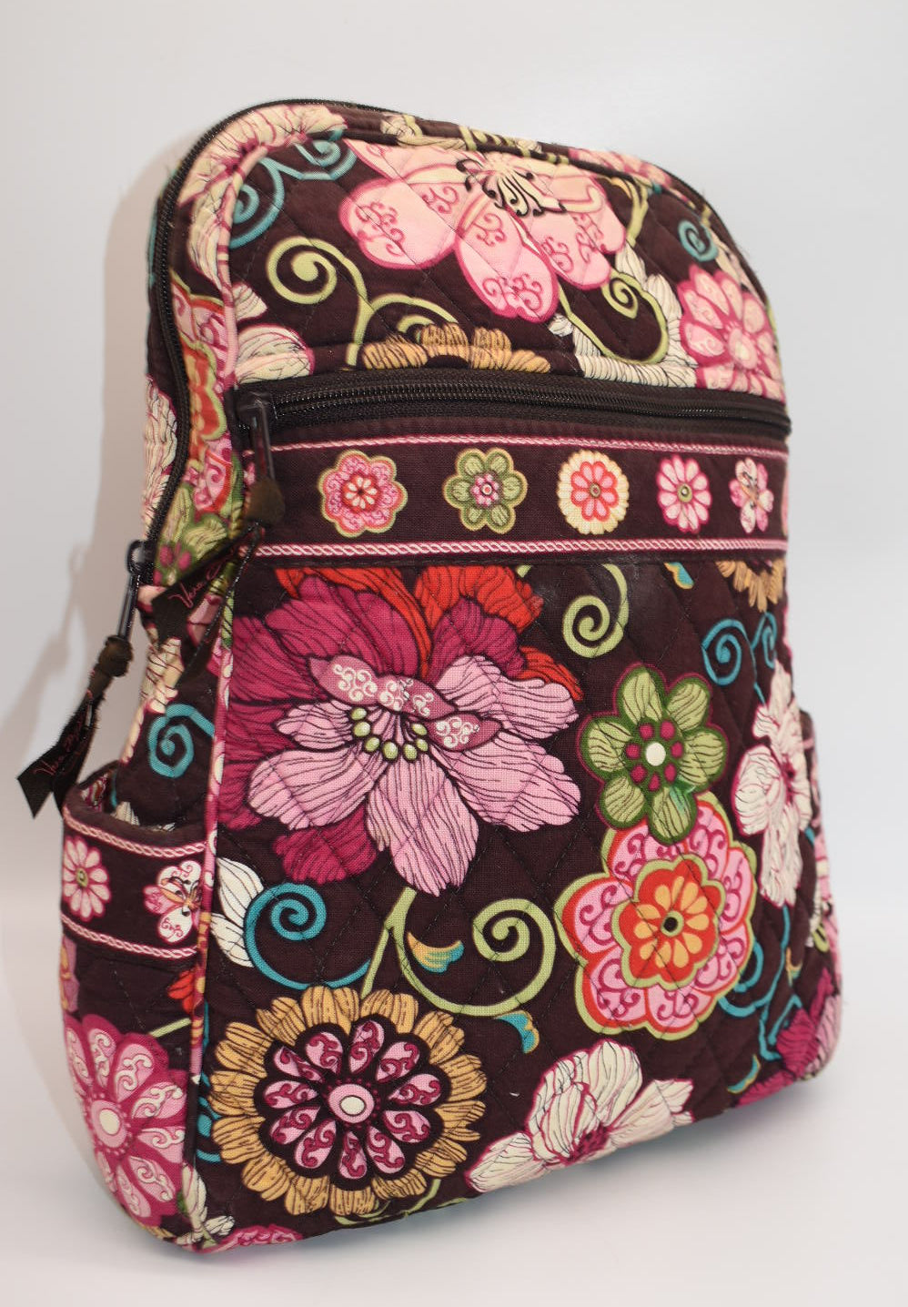 Vera Bradley Small Quilted Cotton Backpack in "Mod Floral- Pink" Pattern