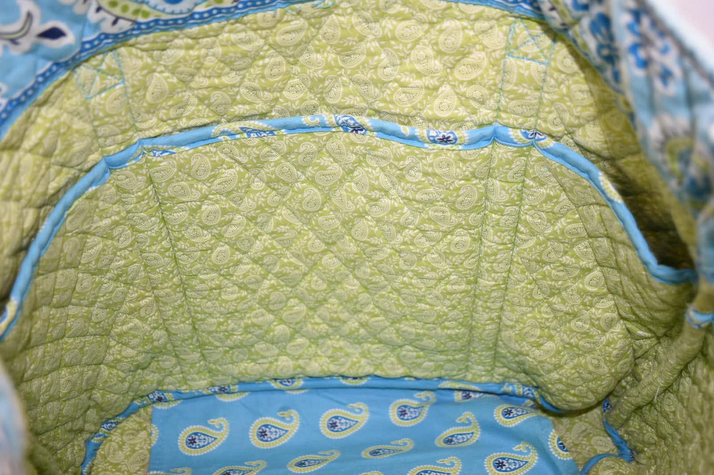 Vera Bradley Large Vera Tote Bag in "Bermuda Blue" Pattern