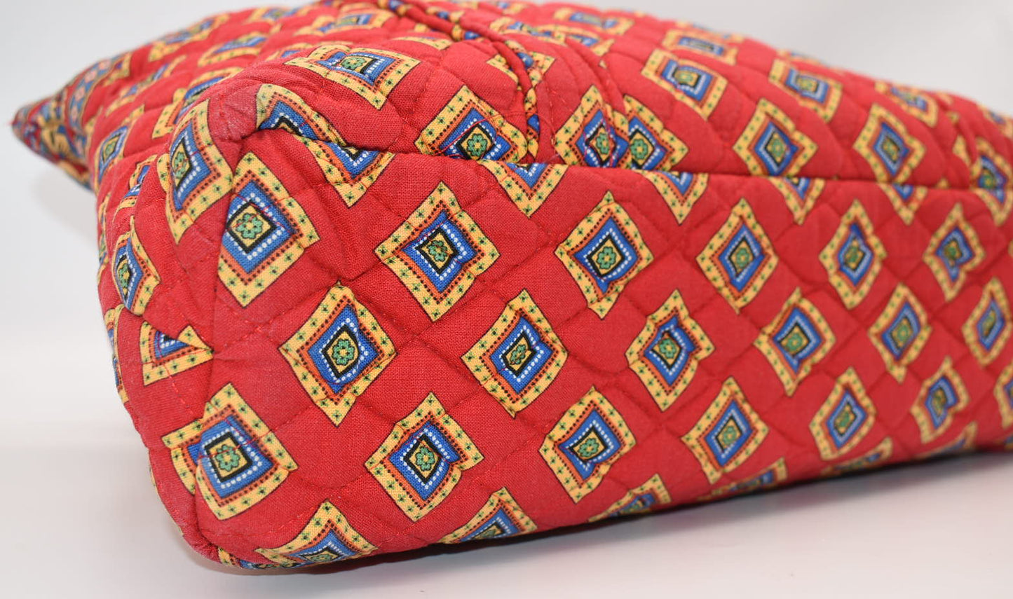 Vera Bradley Large Betsy Shoulder Bag in "Villa Red" Pattern