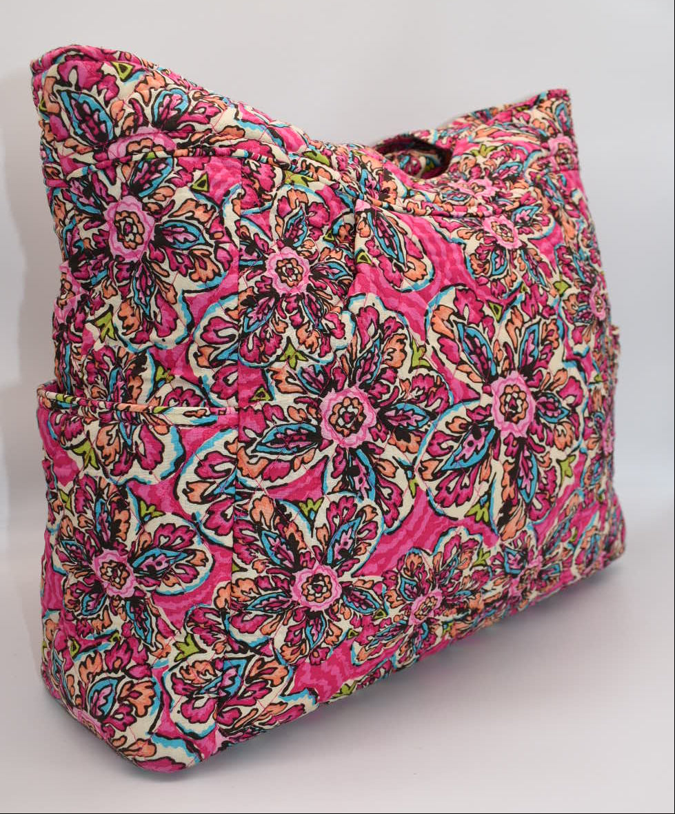 Vera Bradley Large Glenna Tote Bag in "Sunburst Floral" Pattern