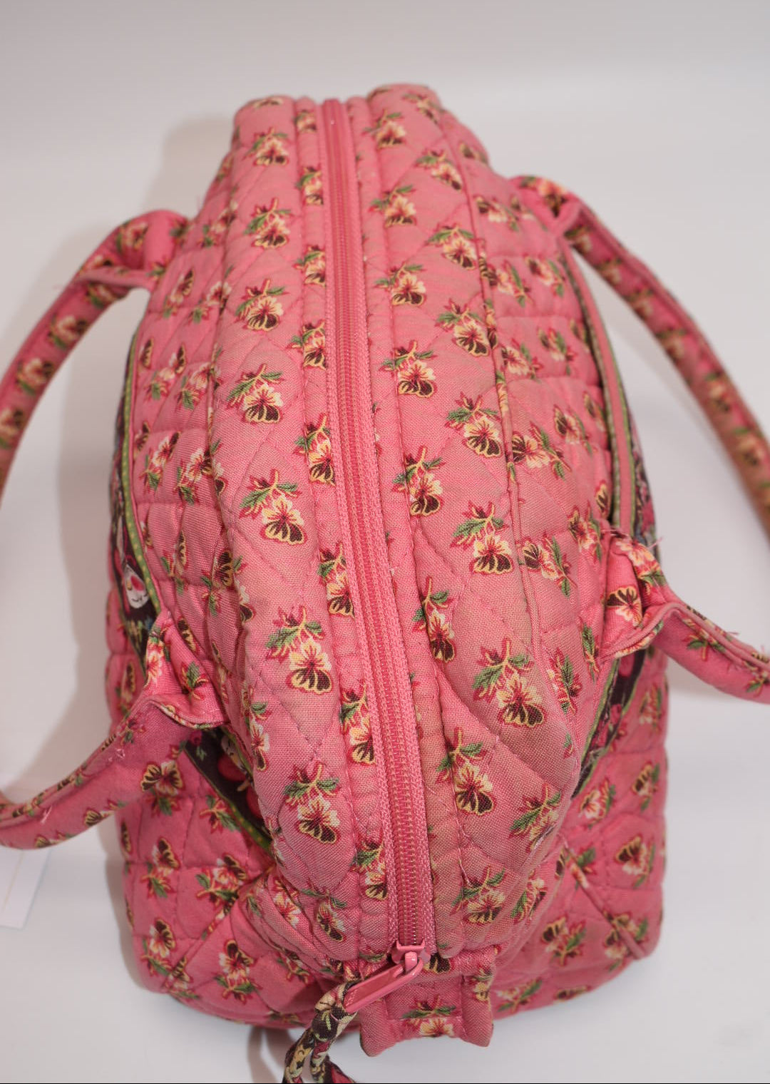 Vera Bradley Small Bowler Satchel Bag in "Pink Pansy" Pattern