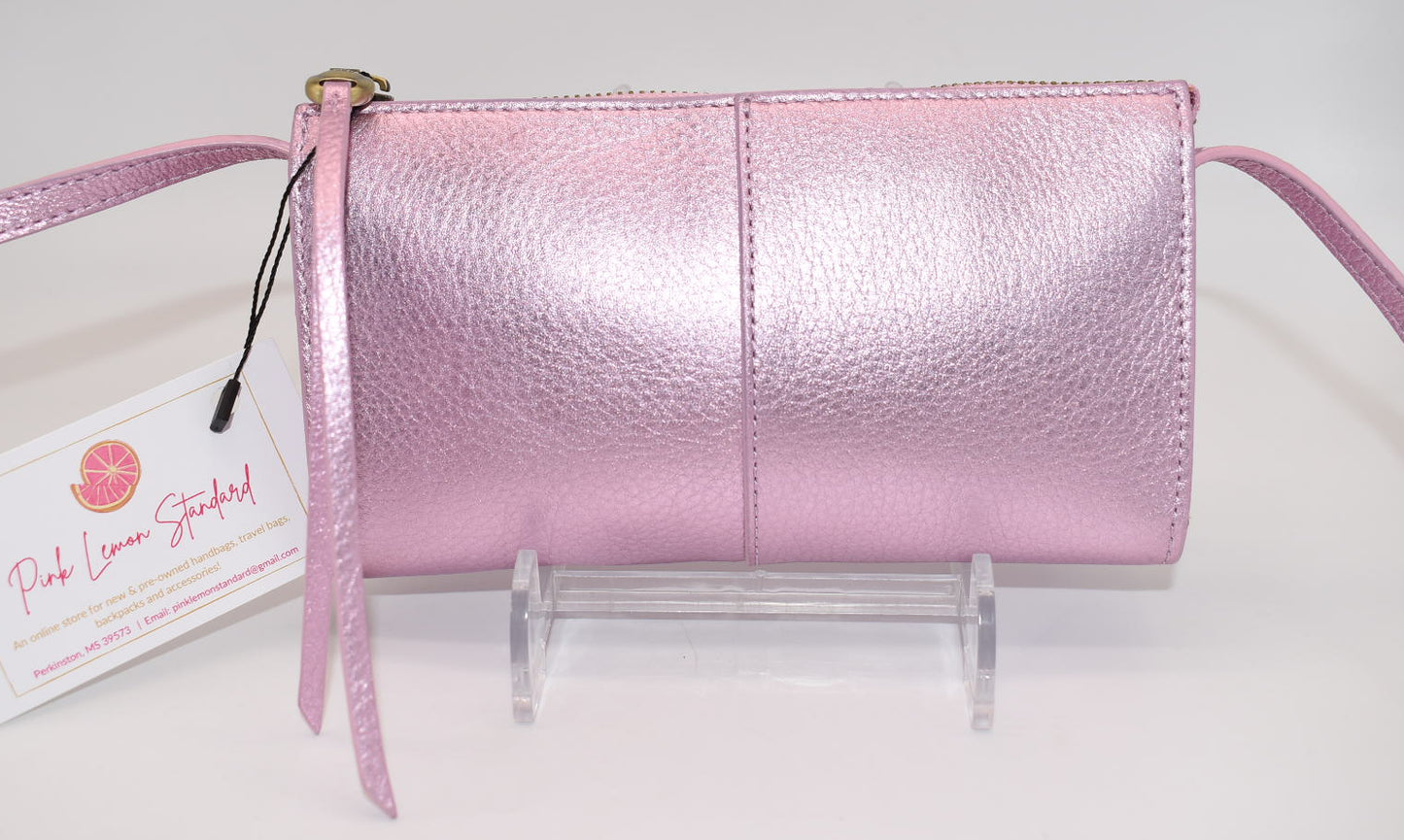 HOBO INTL Jewel Leather Crossbody Bag in Pink Metallic
