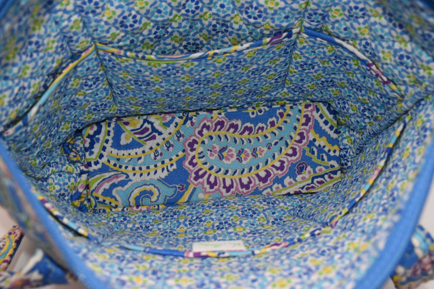 Vera Bradley Villager Tote Bag in "Capri Blue" Pattern