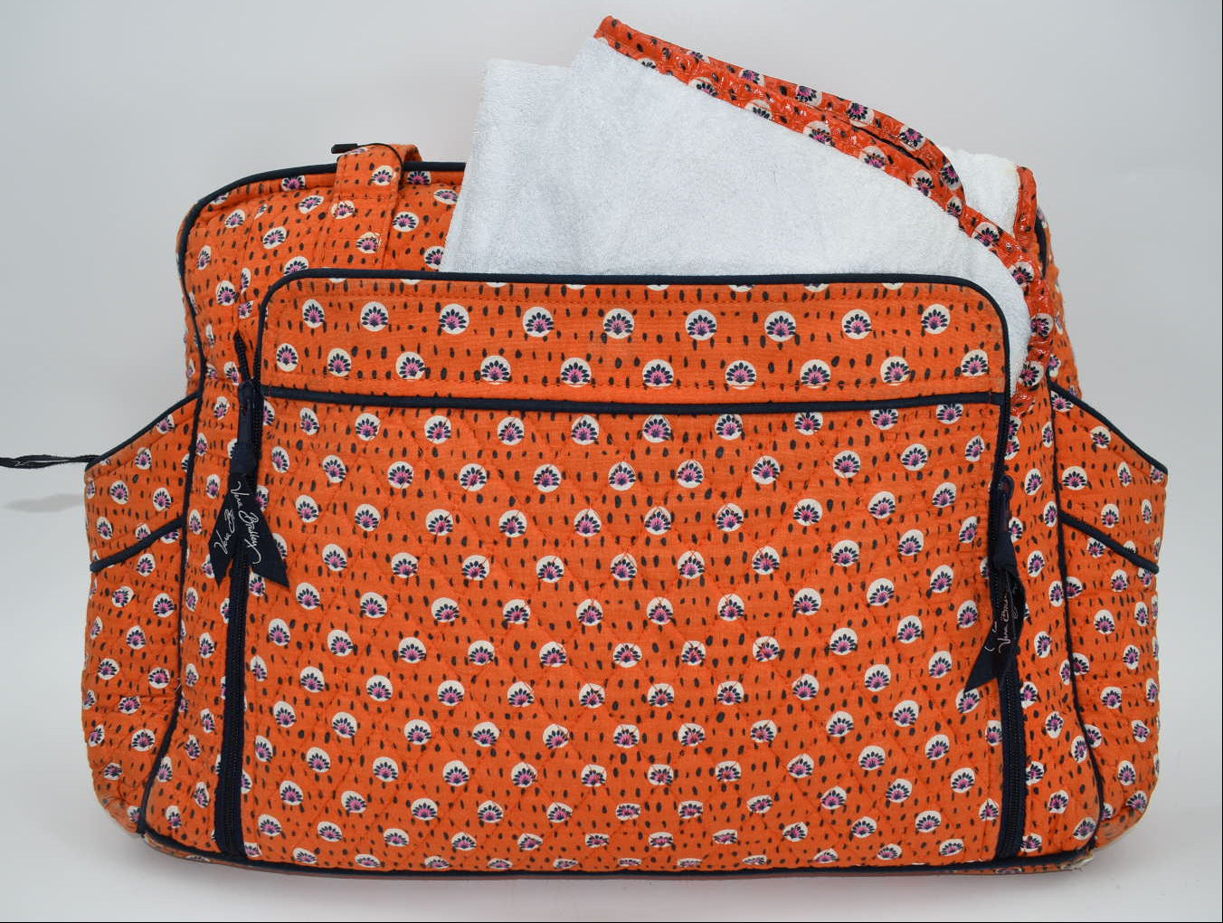 Vera Bradley Make-a-Change Diaper Bag in "Rio: Rosie Orange" Pattern
