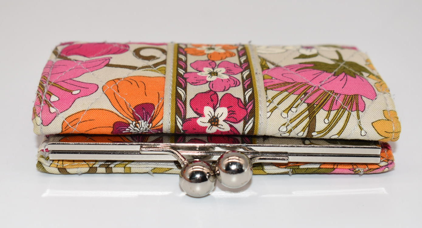 Vera Bradley Kisslock Trifold Wallet in "Tea Garden" Pattern