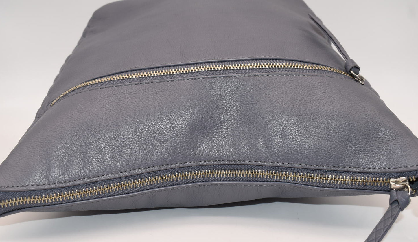 Vera Bradley Leather Carryall Shoulder Bag in Sycamore Carbon Gray