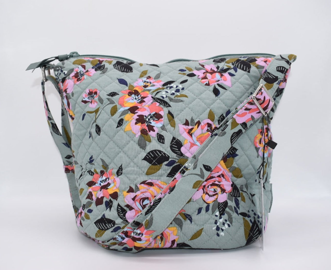 Vera Bradley Bucket Crossbody Bag in "Rosy Outlook" Pattern