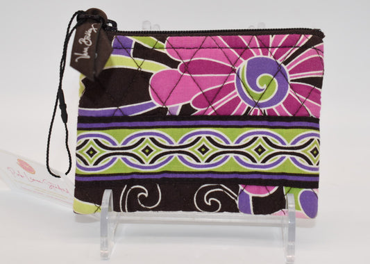 Vera Bradley Zip Coin Pouch in "Purple Punch" Pattern