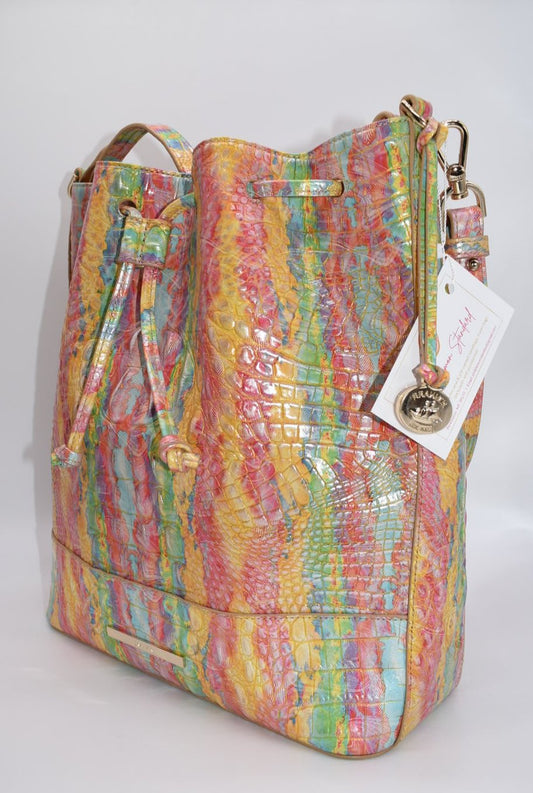 Brahmin Marlowe Shoulder Bucket Bag in Saltwater Taffy