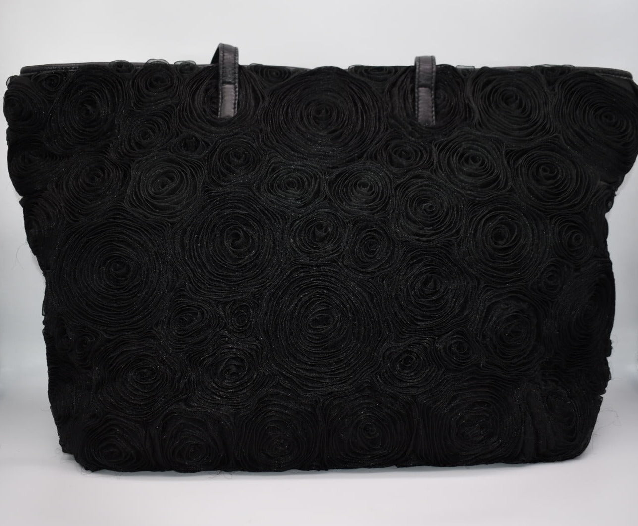 Clever Carriage Company Leather & Fabric Rose Tote Bag