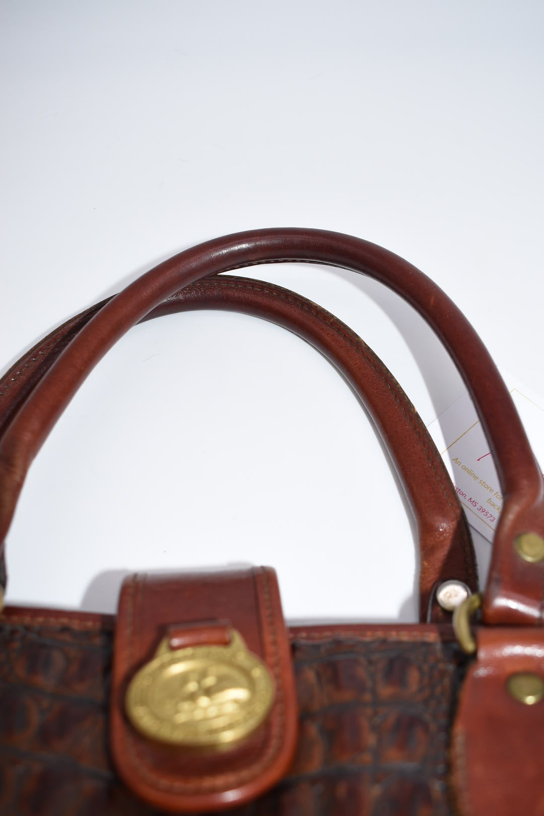 Brahmin Addison Satchel Bag in Croc Embossed Leather