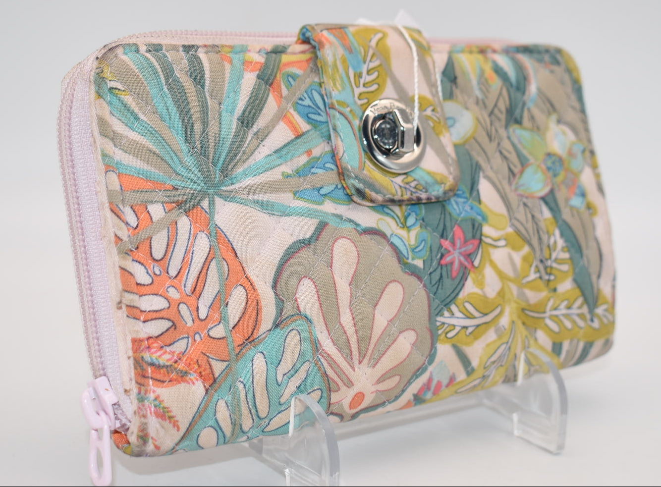Vera Bradley RFID Turnlock Wallet in "Rain Forest Canopy" Pattern