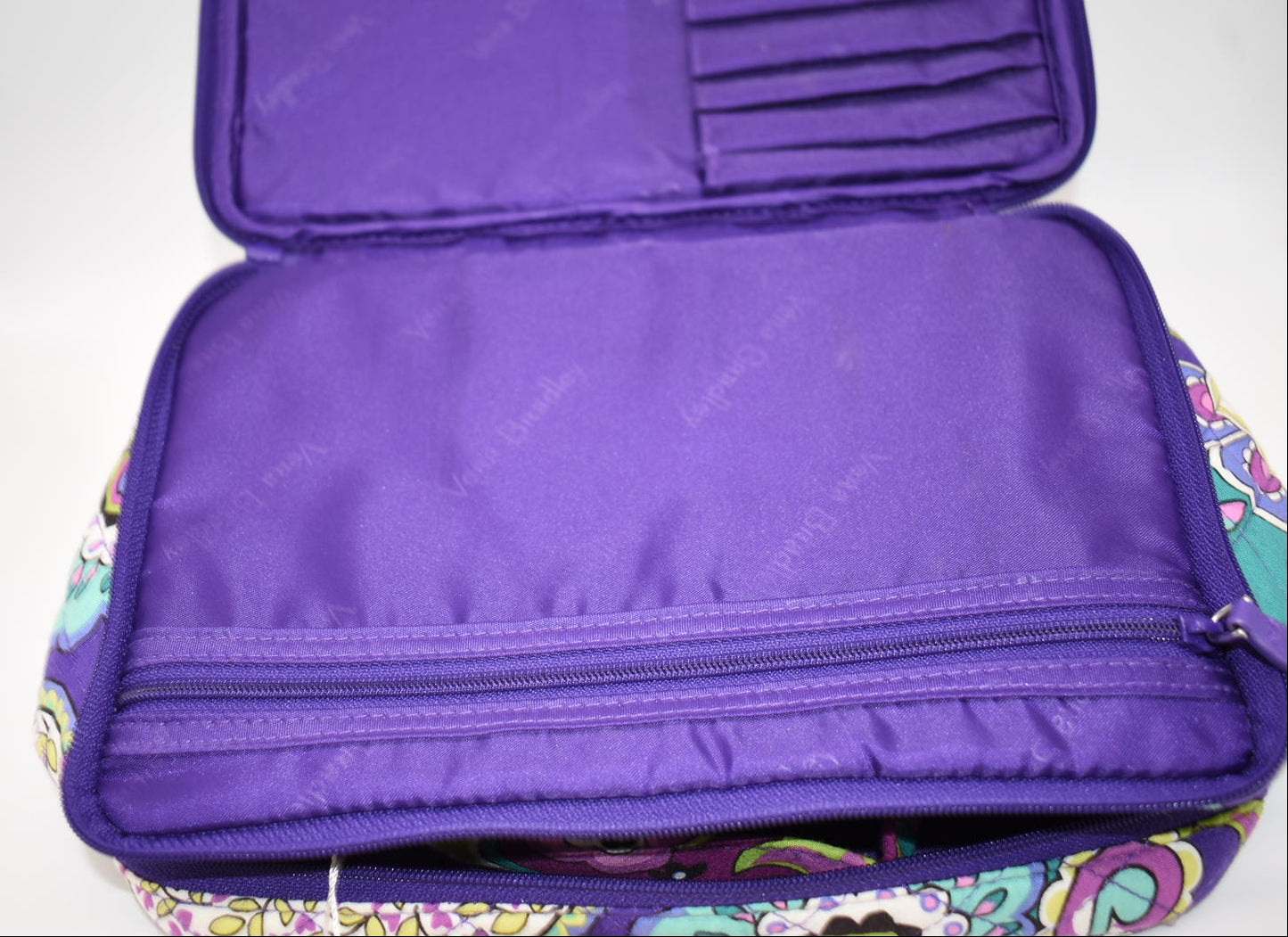 Vera Bradley Large Blush & Brush Cosmetic Travel Bag in "Heather" Pattern