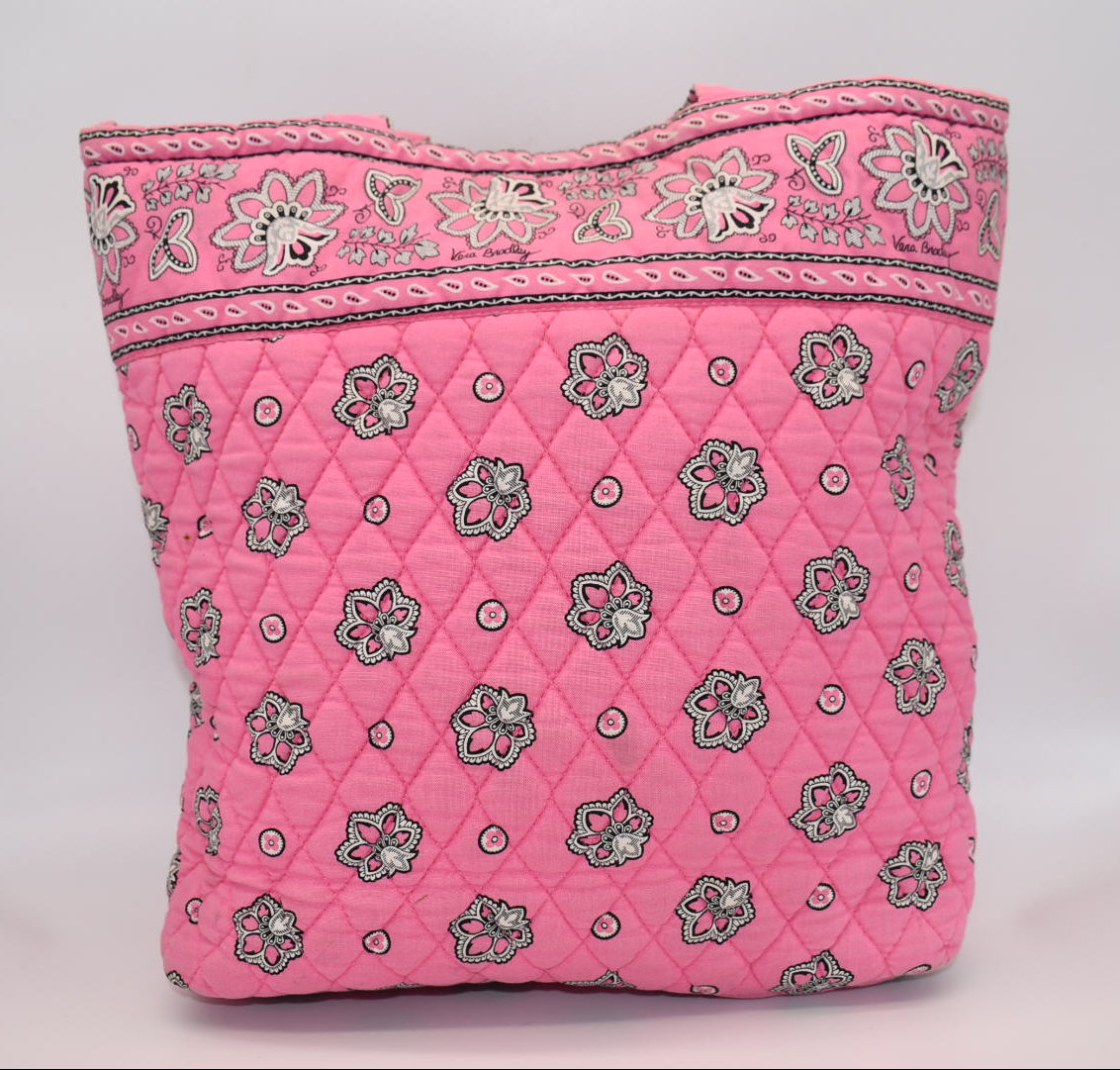 Vera Bradley Quilted Cotton Everyday Tote Bag in "Pink Bandana" Pattern