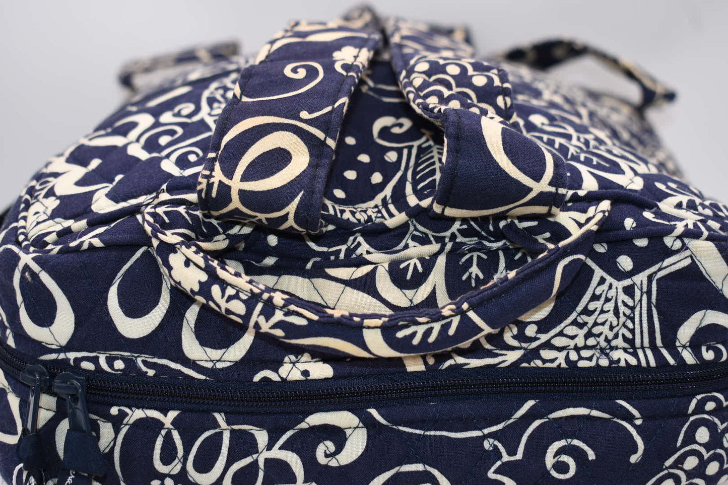 Vera Bradley Large Ultimate Backpack in "Twirly Birds- Navy" Pattern
