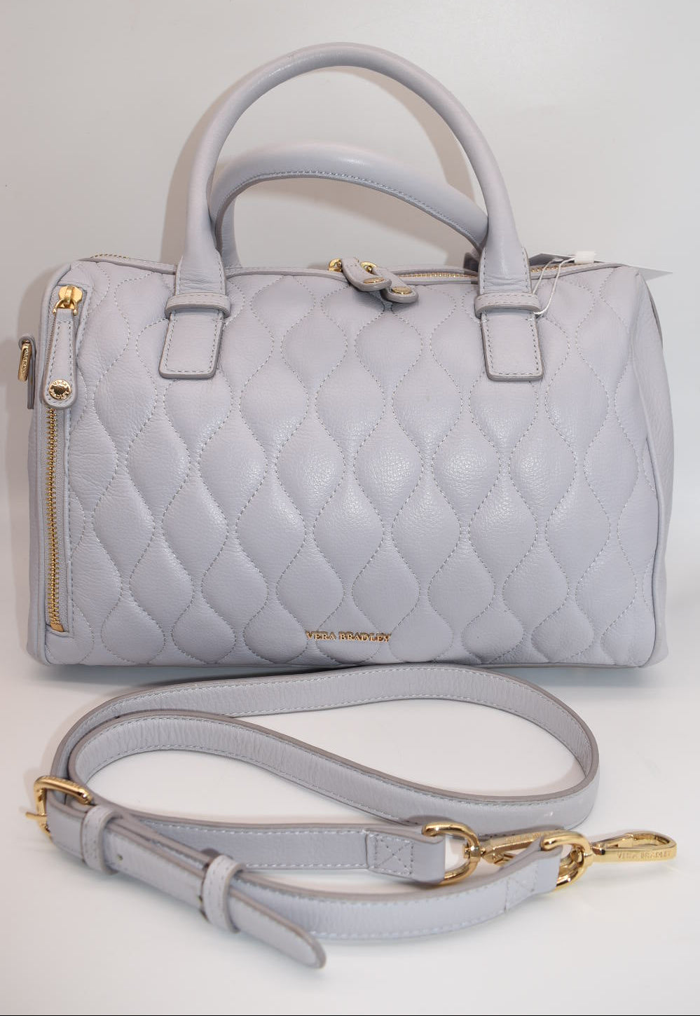 Vera Bradley Quilted Leather Marlo Satchel Bag in Ice Blue