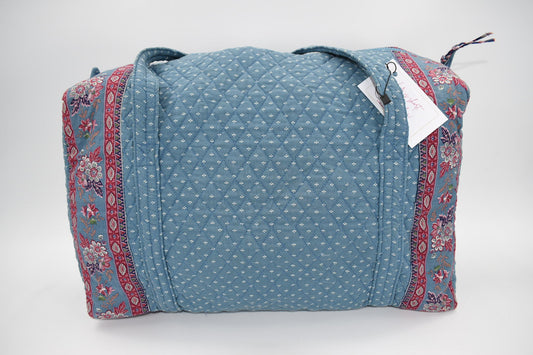 Vintage Vera Bradley Medium Duffel Bag in "Wedgewood Blue -1987" Pattern