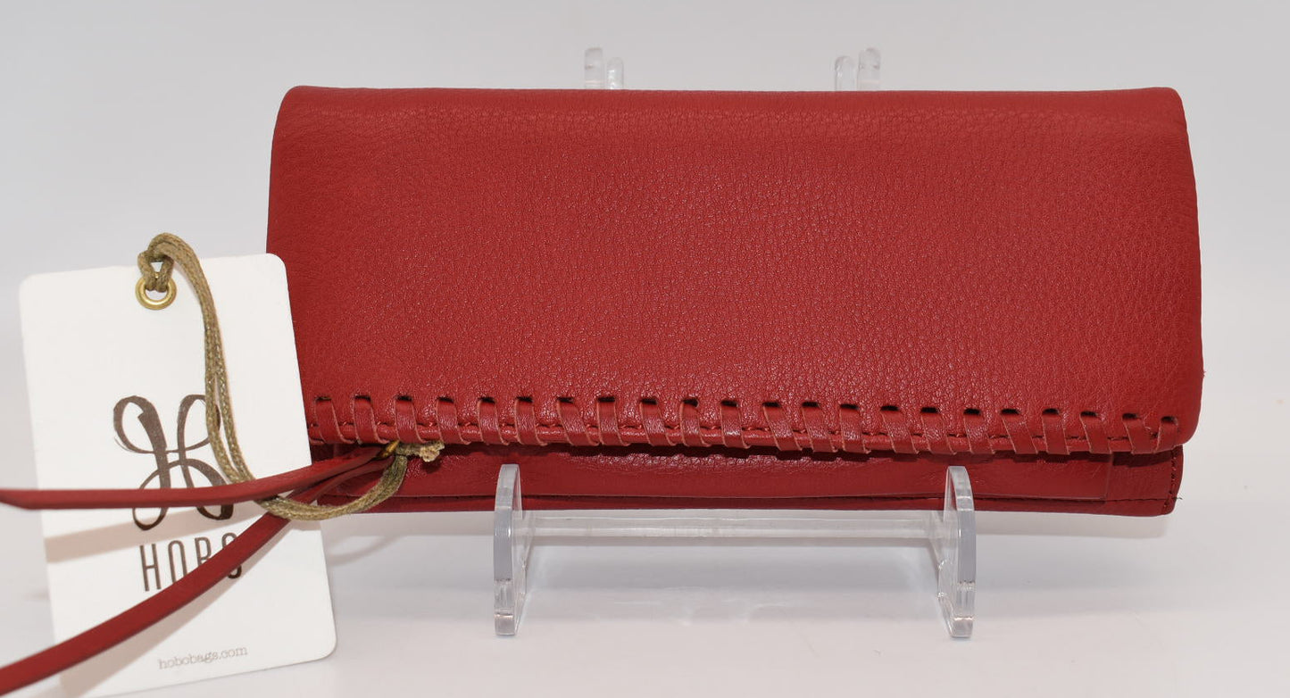HOBO INTL Leather Wade Wallet in Scarlet Red