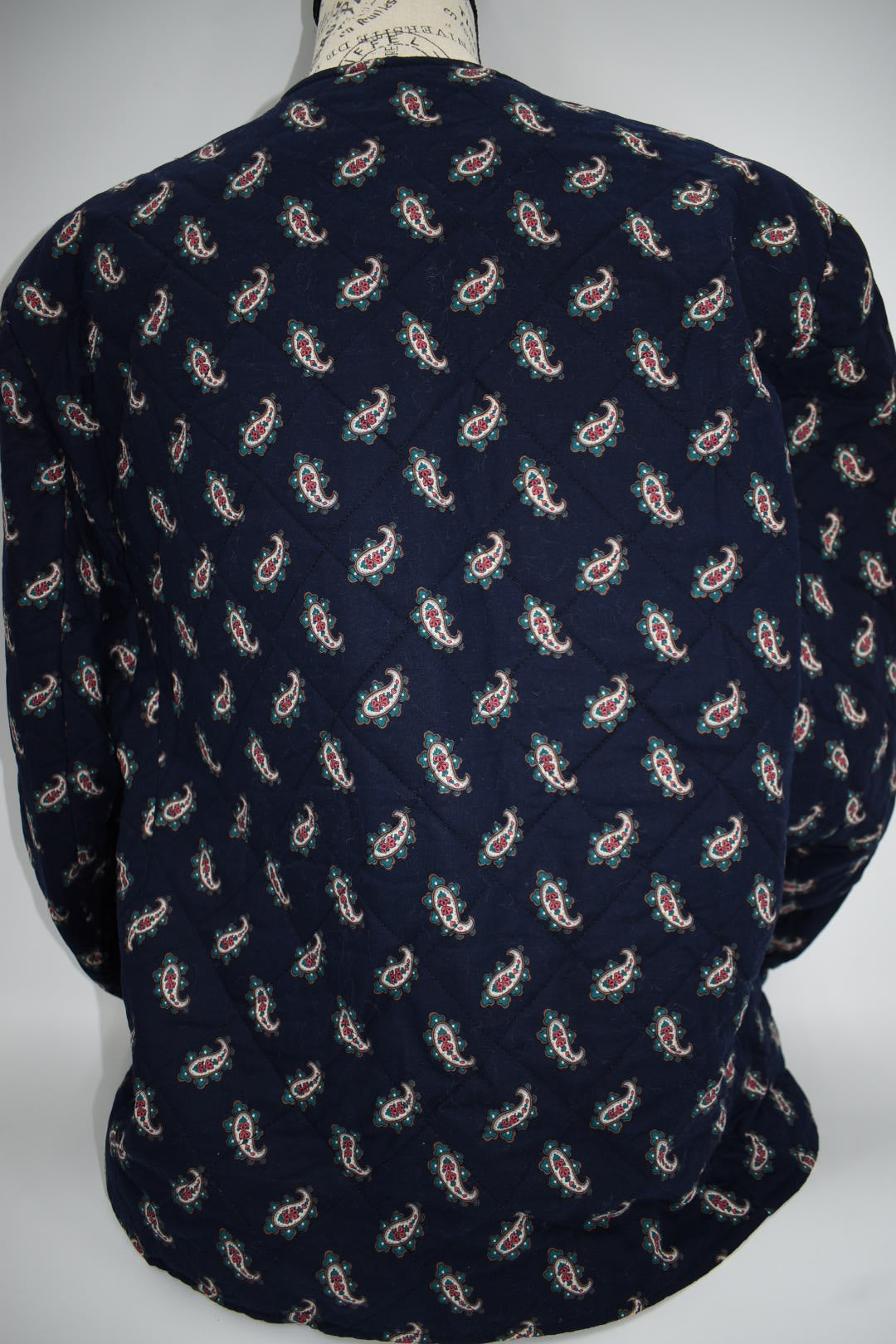 Vintage Vera Bradley Quilted Large Jacket in "Navy -1991" Pattern