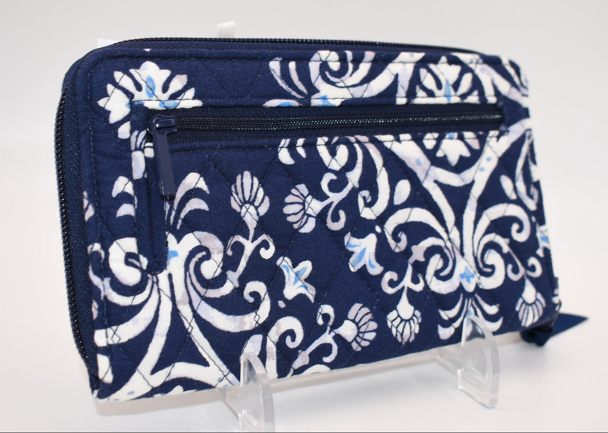 Vera Bradley RFID Turnlock Wallet in "Steel Blue Medallion" Pattern