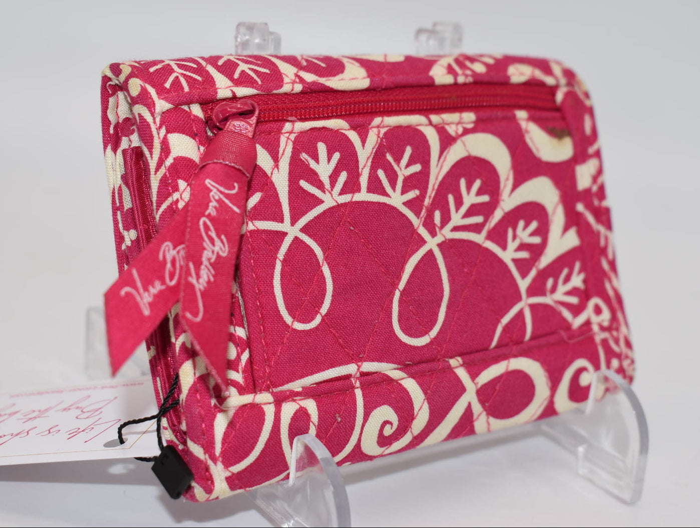 Vera Bradley Trifold Euro Wallet in "Twirly Birds Pink" Pattern