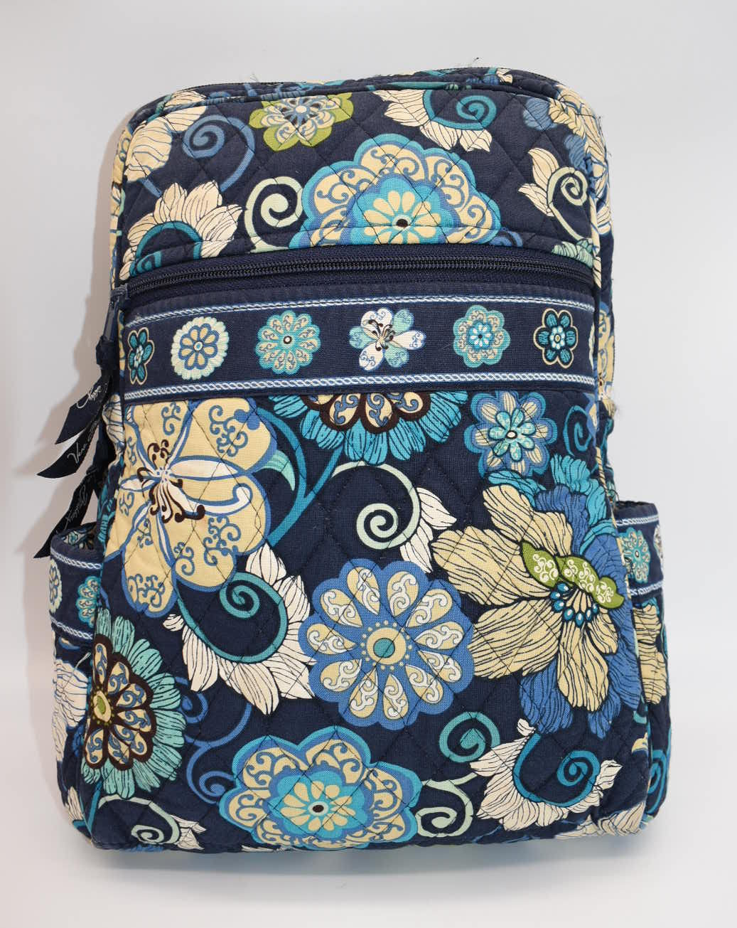 Vera Bradley Small Quilted Cotton Backpack in "Mod Floral- Blue" Pattern