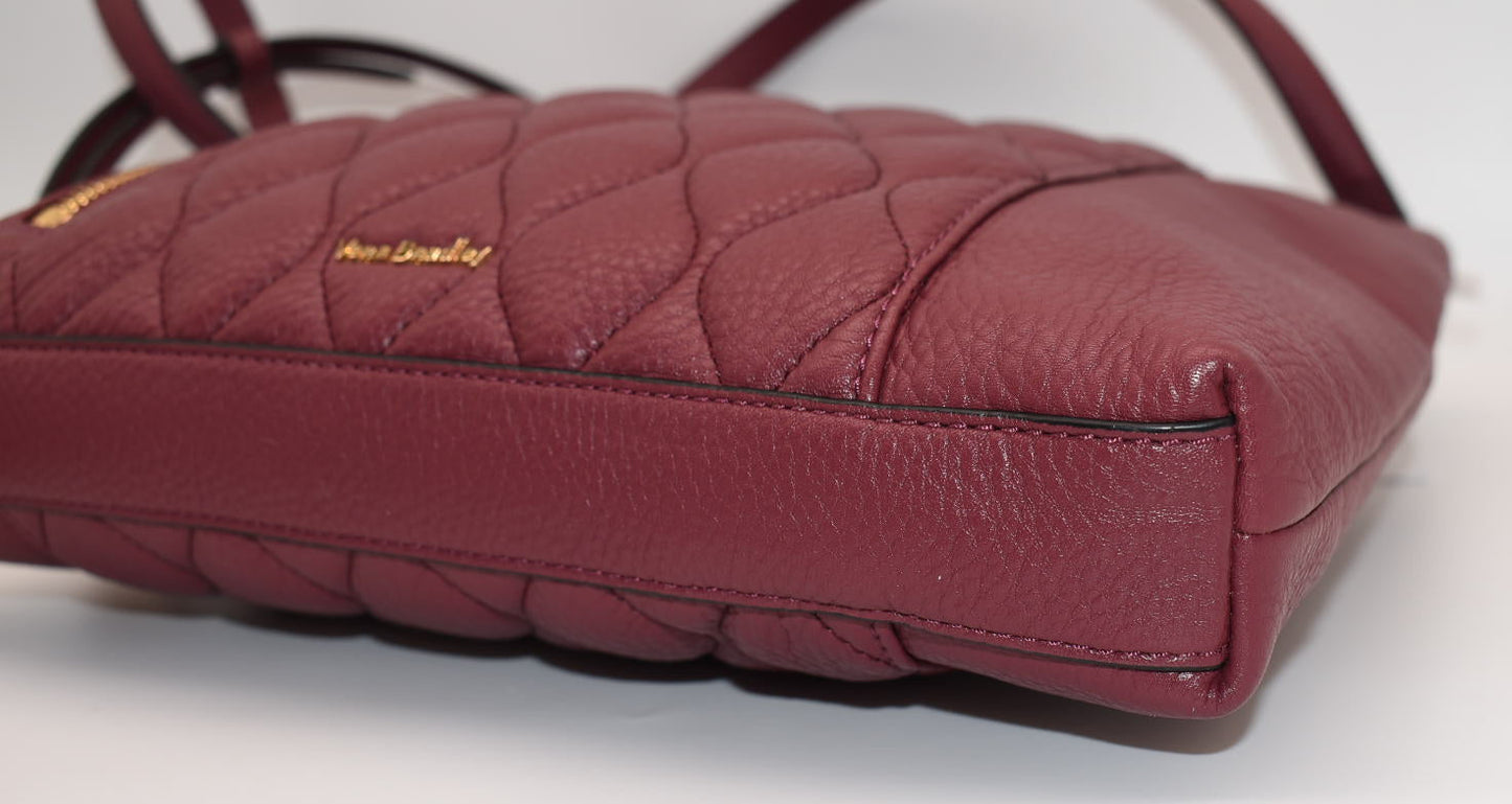 Vera Bradley Quilted Leather Molly Crossbody Bag in "Claret" Color