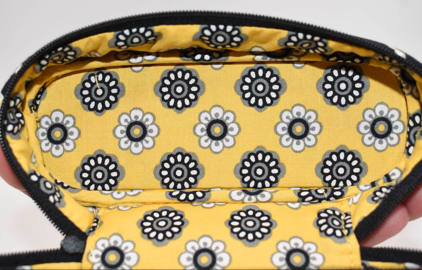 Vera Bradley Cosmetic Brush & Pencil Case in "Yellow Bird" Pattern