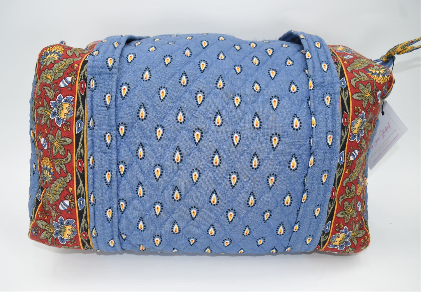 Vintage Vera Bradley Medium Duffel Bag in "French Blue" Pattern