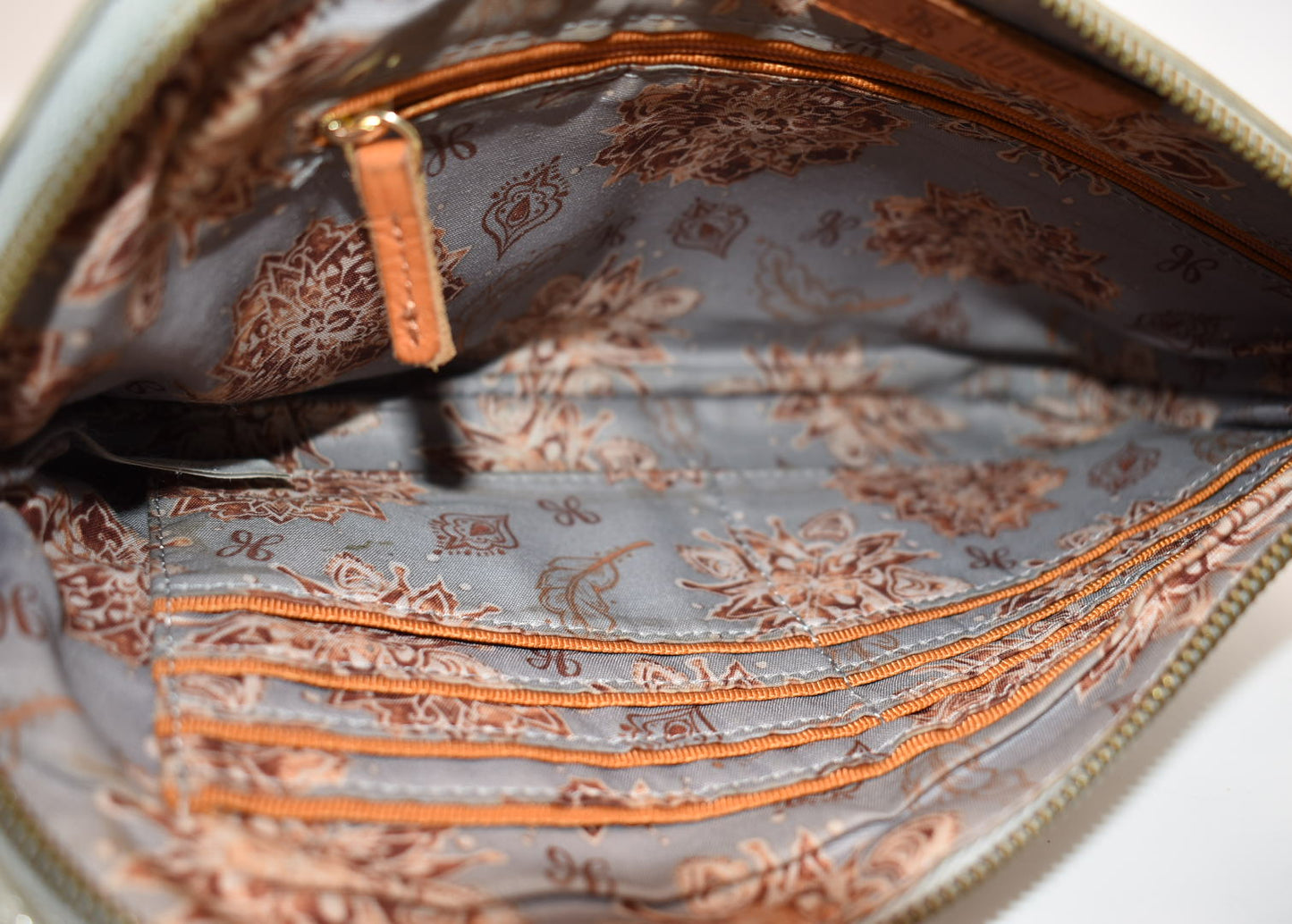 HOBO INTL Sable Whipstitch Tassel Wristlet in Granite Gray Leather