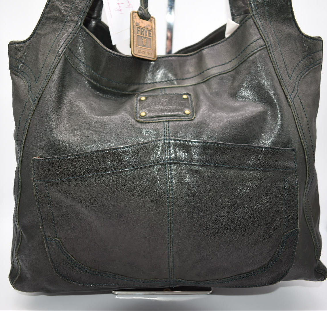Frye Black Leather Alex Softy Slouch Shoulder Bag