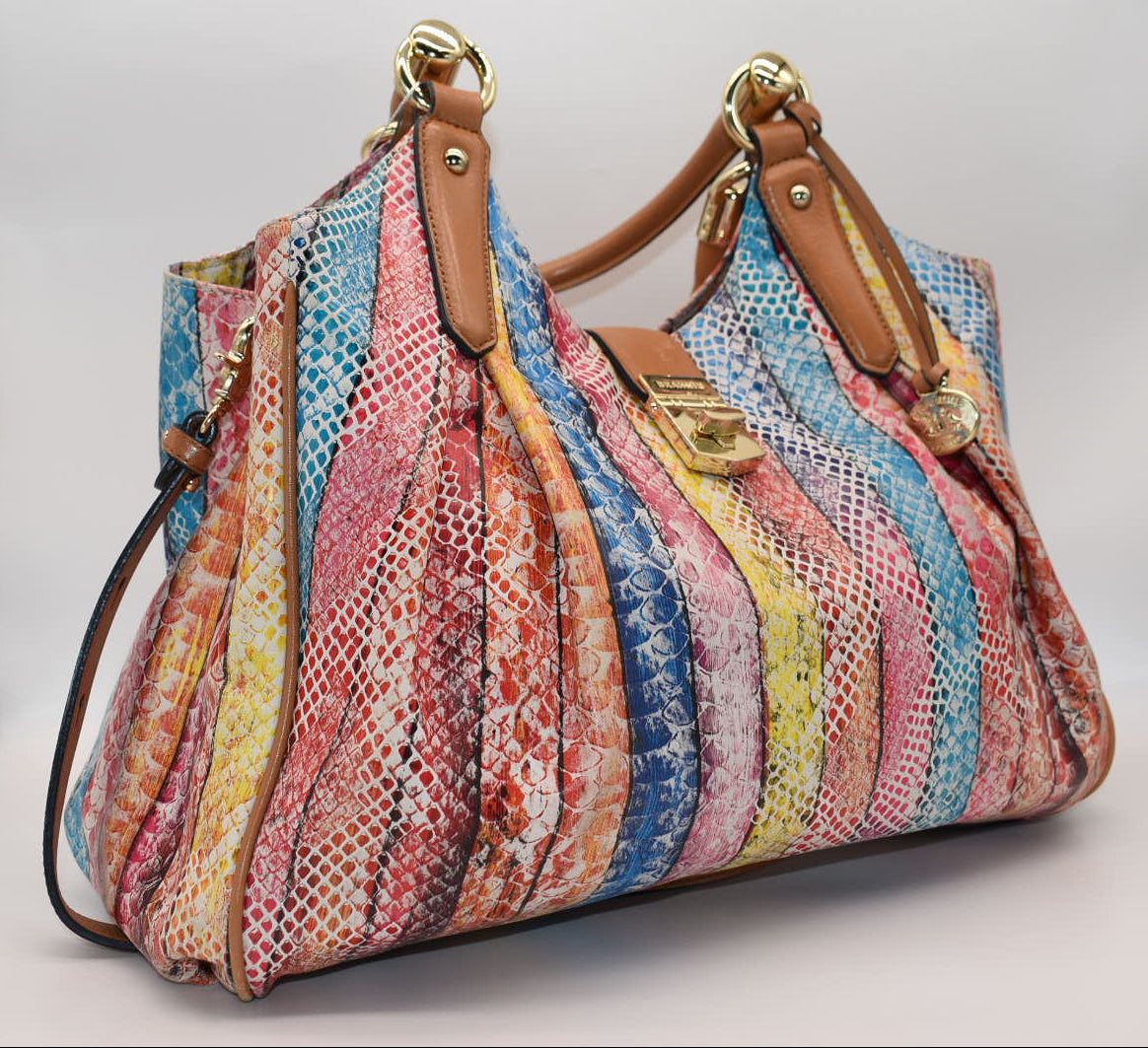 Brahmin Elisa Hobo Satchel Bag in "Dove Coronado"