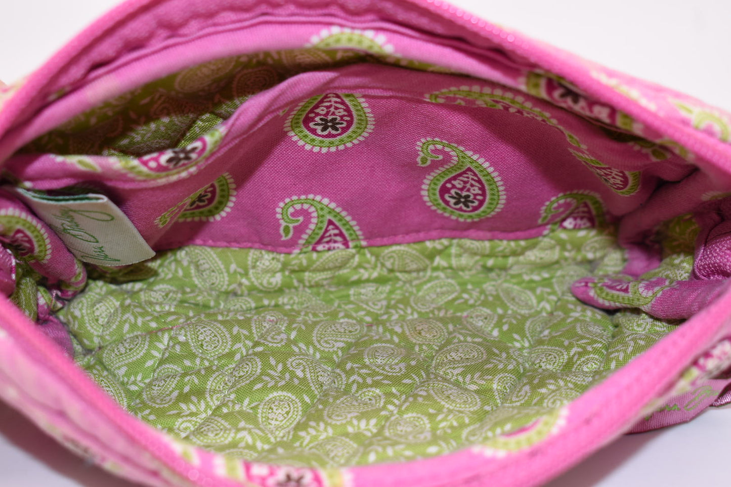 Vera Bradley Zip Top Wristlet Bag in "Bermuda Pink" Pattern