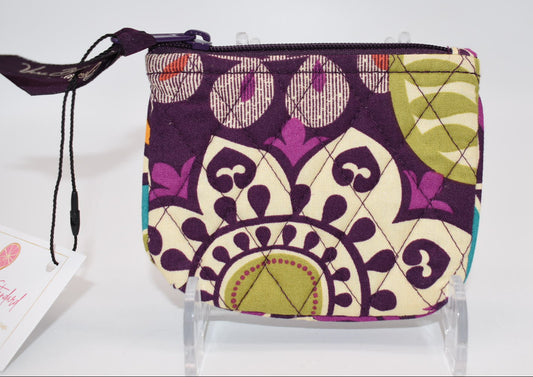 Vera Bradley Zip Coin Pouch in "Plum Crazy" Pattern