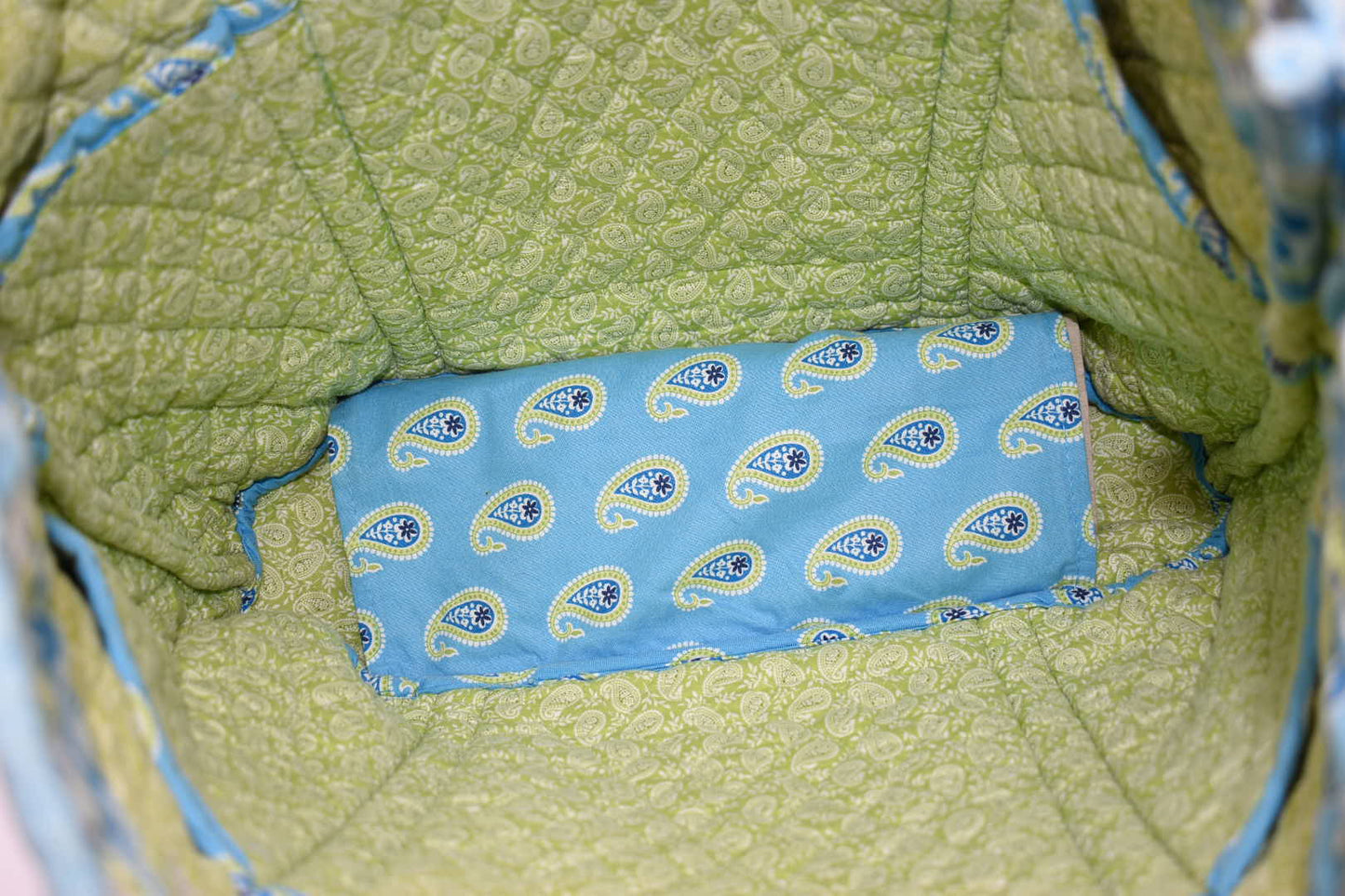 Vera Bradley Large Vera Tote Bag in "Bermuda Blue" Pattern