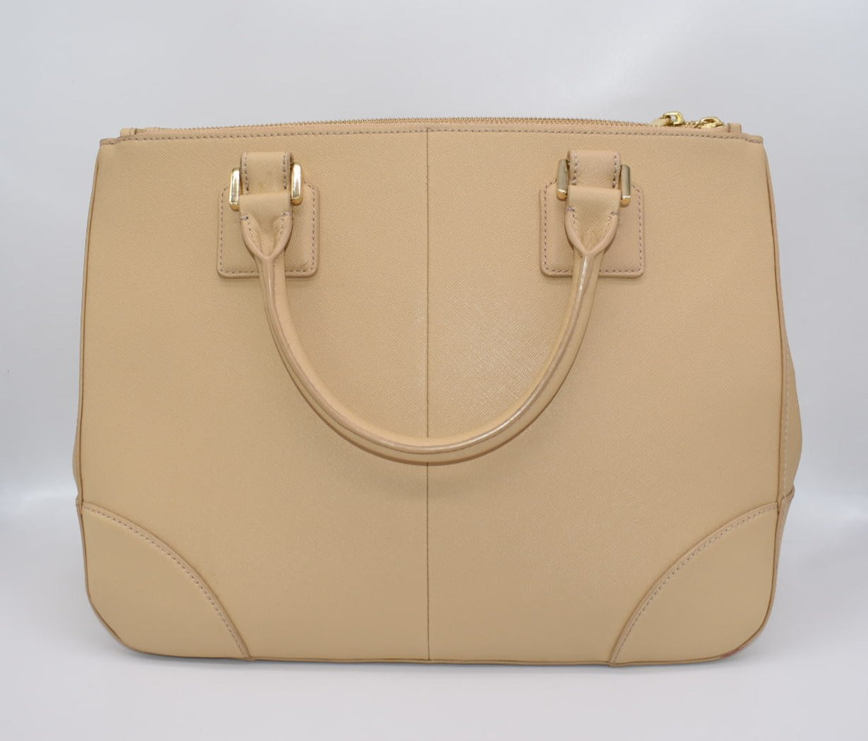 Tory Burch Robinson Double Zip Tote Bag in Sand